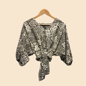 شومیز جلو گره کمر کش طرحدار